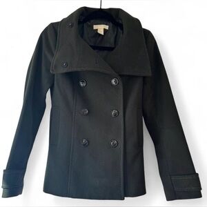 H&M Dark Green Double-Breasted Pea Coat